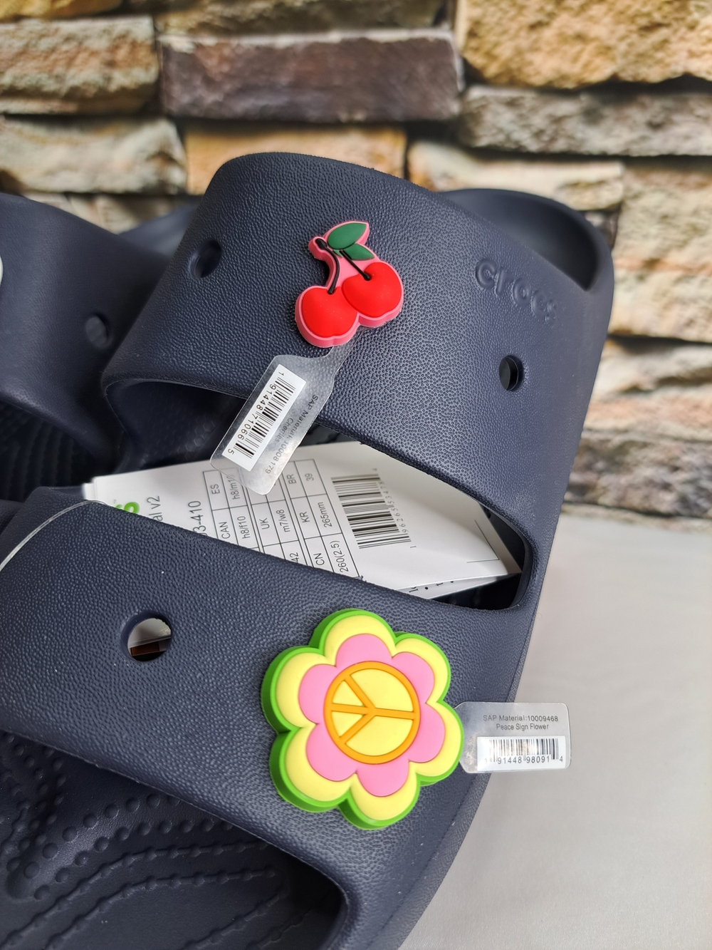 CROCS CLASSIC SLIDE SANDALS REMOVABLE JIBBITZ CHARMS UNISEX in BLEÙ MARINE NEW - Picture 14 of 16